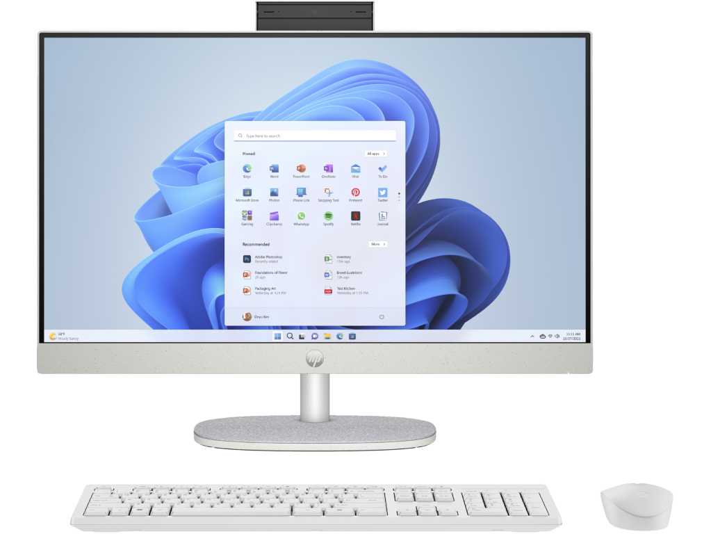 HP 24-cr0023na 23.8" All In One PC AMD Ryzen 5 7520U 8GB RAM 256GB SSD White