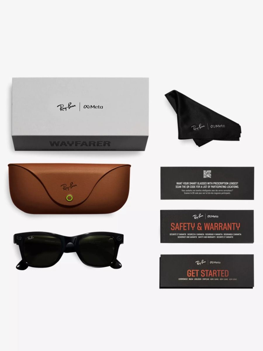 Ray-Ban Meta Wayfarer Matte Black Smart Glasses 12MP Camera Discreet Speakers Transition Lenses