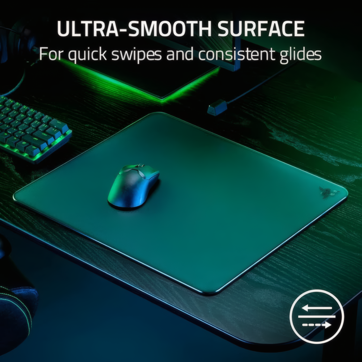 Razer Atlas Tempered Glass Micro Texture Gaming Mouse Mat in Black