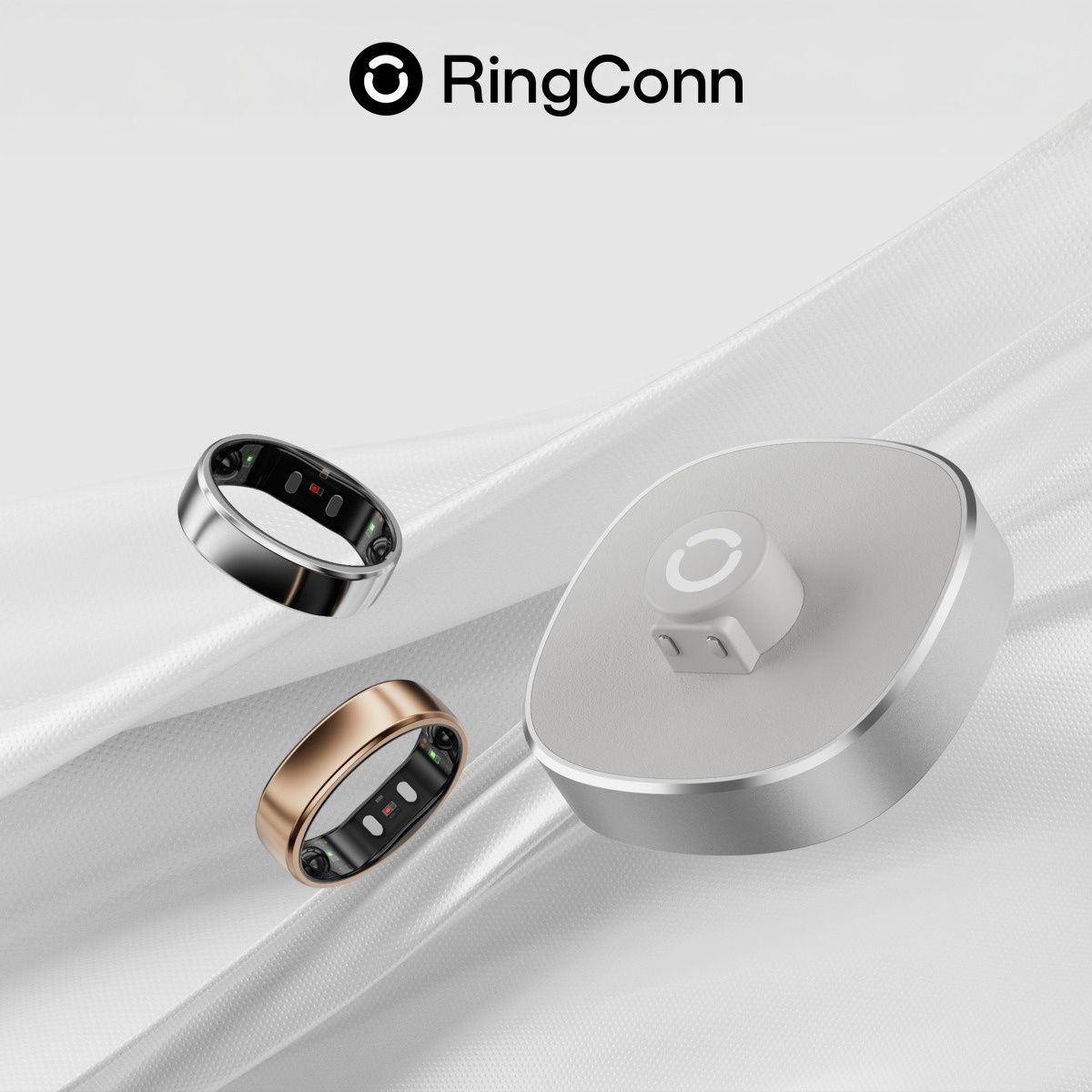 RingConn Gen 2 Smart Health and Activity Ring Size 12 Future Silver