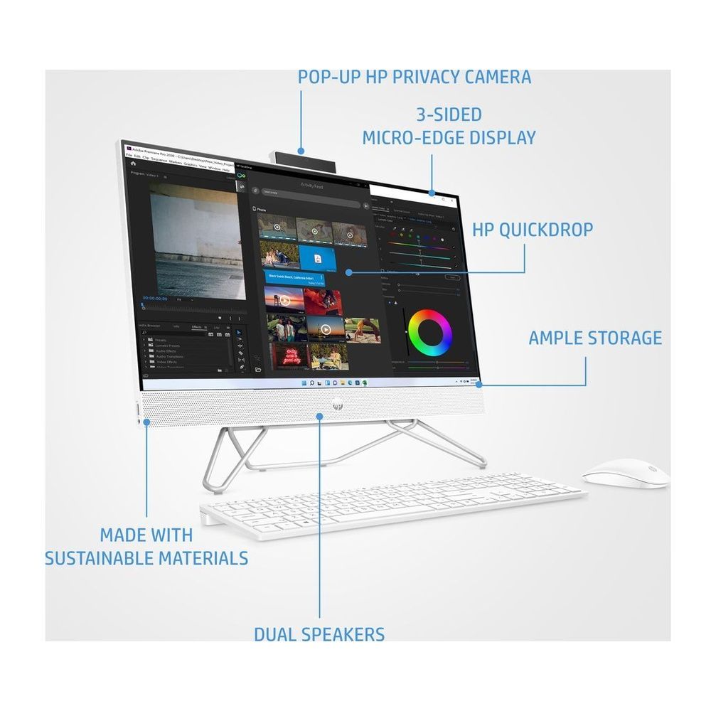HP 24-cb1042na 23.8" All-in-One Desktop PC Intel i3 8GB RAM 512GB SSD