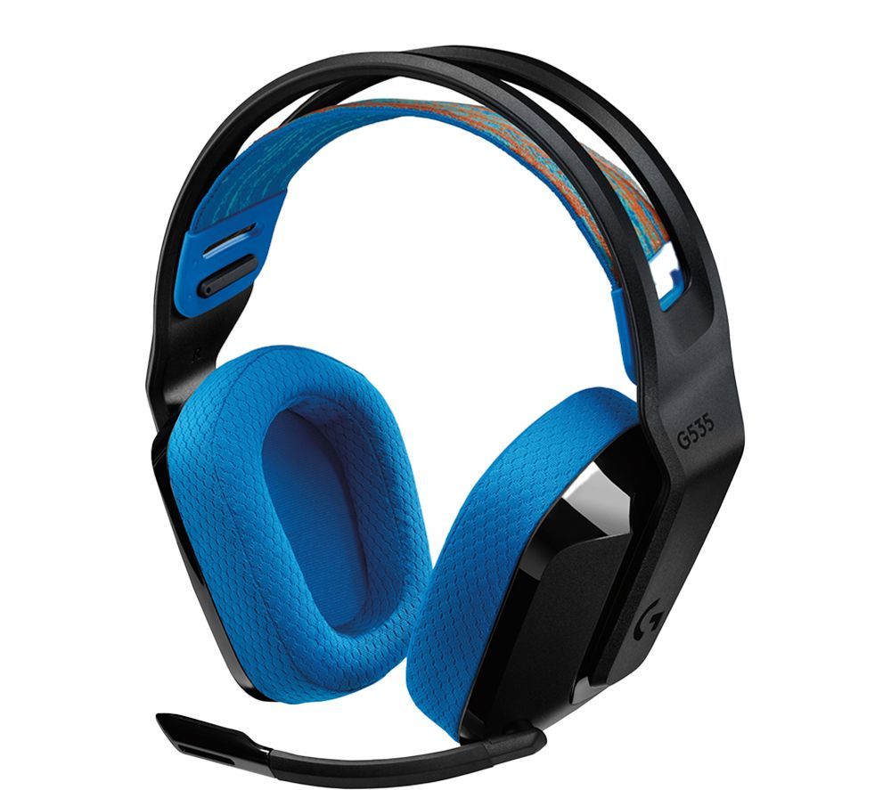 Logitech G535 Wireless Headset 40mm Drivers Memory Foam Earcups - Black & Blue