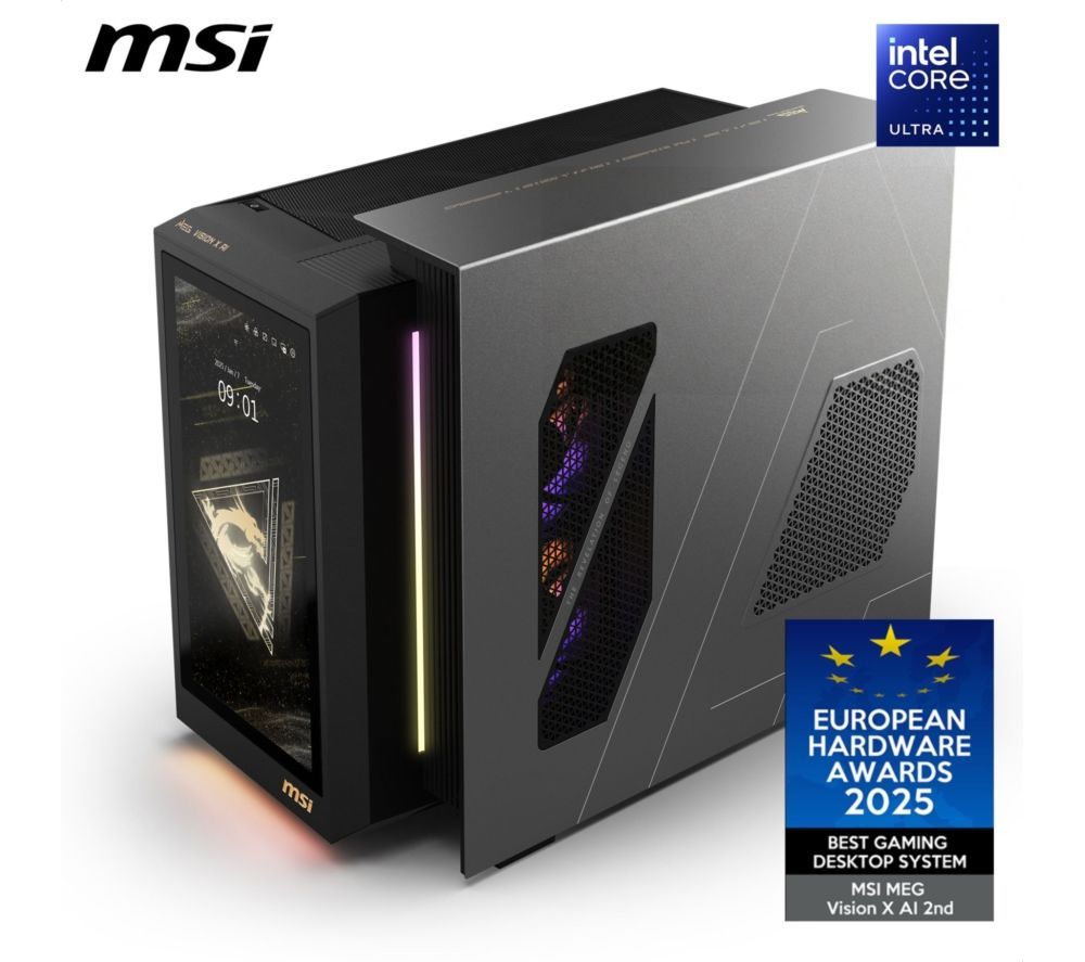 MSI MEG Vision X AI Gaming Desktop 13" FHD Touchscreen Intel Ultra 9 32GB RAM 2TB RTX 5080