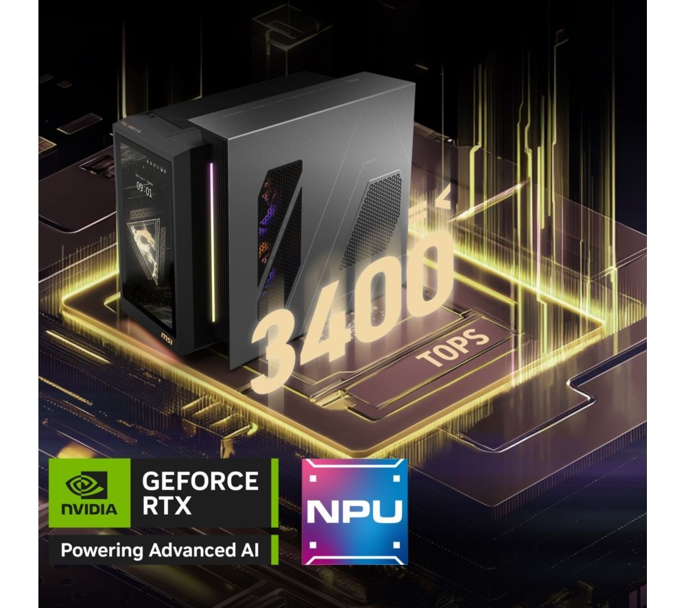 MSI MEG Vision X AI Gaming Desktop 13" FHD Touchscreen Intel Ultra 9 32GB RAM 2TB RTX 5080