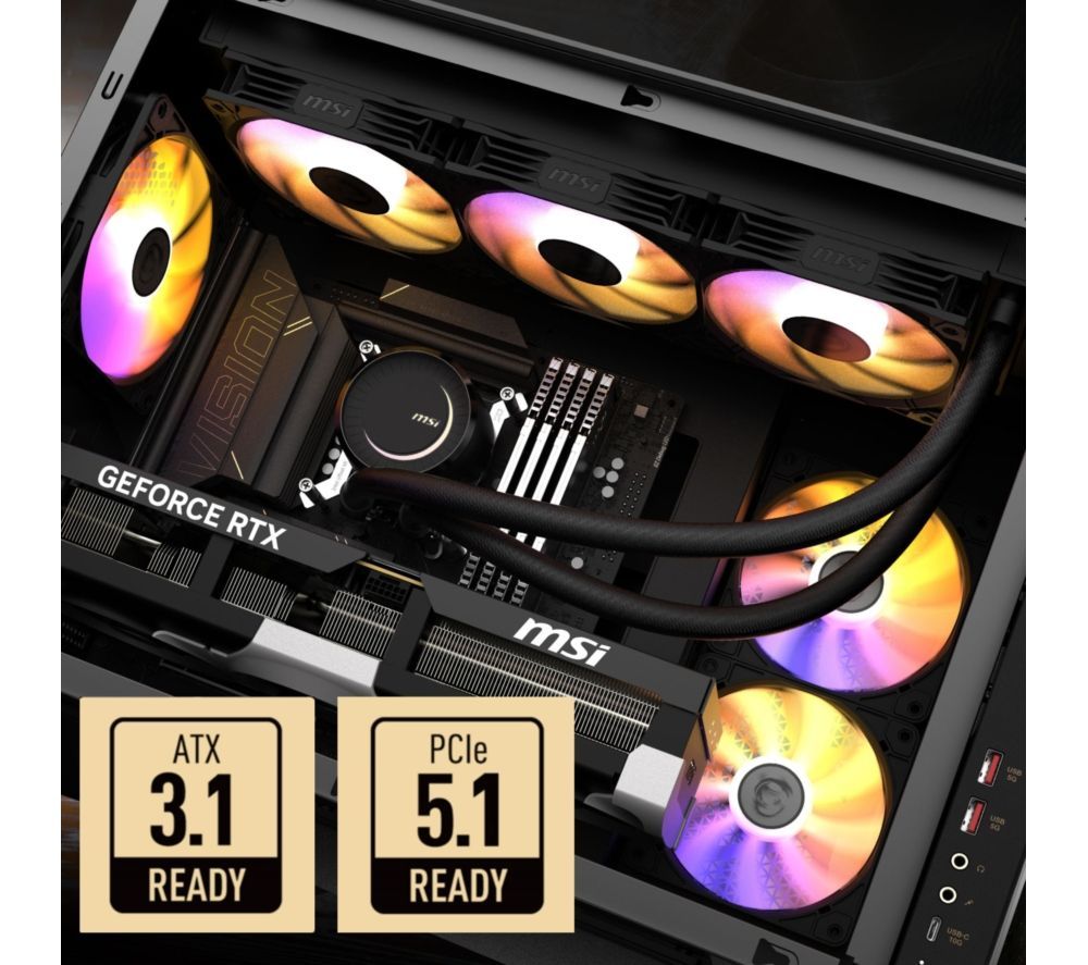 MSI MEG Vision X AI Gaming Desktop 13" FHD Touchscreen Intel Ultra 9 32GB RAM 2TB RTX 5080