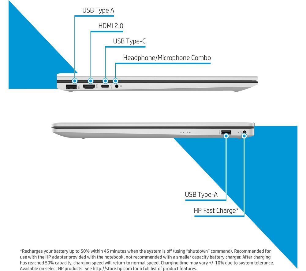HP 17-cn3501na 17.3" Laptop Intel i3 8GB RAM 512GB SSD Silver