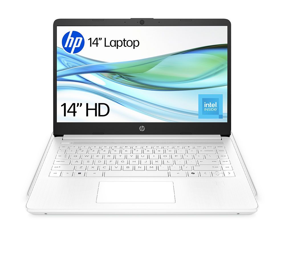 HP 14-dq6500na 14" HD Laptop Intel N150 4GB RAM 128GB White