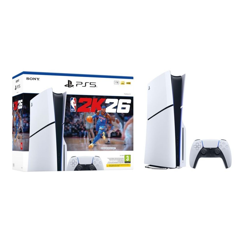Sony PlayStation 5 Slim Console (Disc Edition) 1TB with NBA 2K26