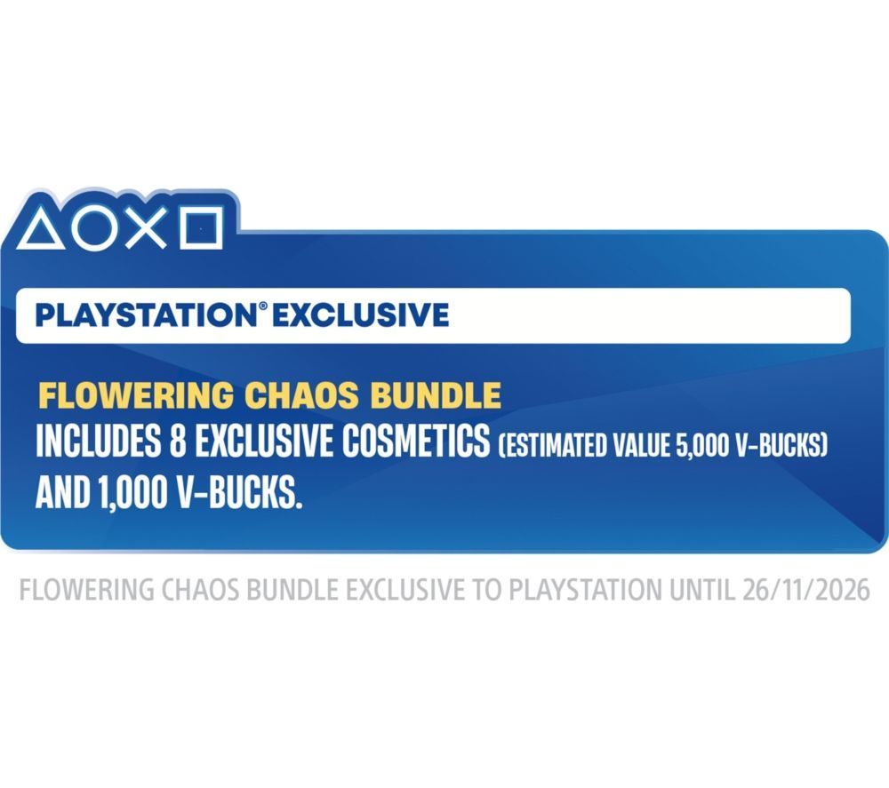 Sony PlayStation 5 Slim 1TB Games Console (Disc Edition) White & Fortnite Flowering Chaos Bundle
