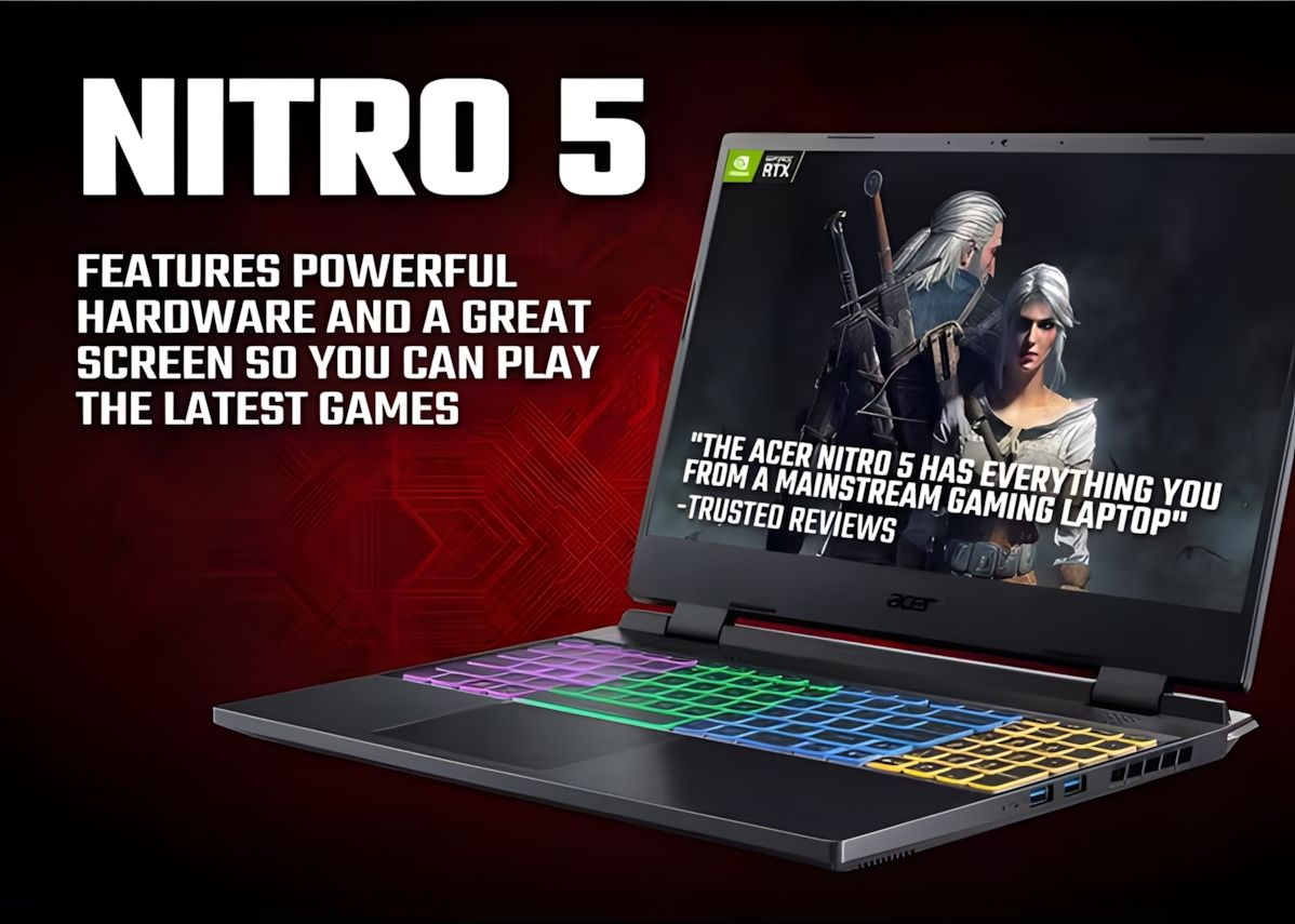 Acer Nitro 5 AN515-58-76HB 15.6" Gaming Laptop Intel i7 12th Gen 16GB RAM 1TB SSD RTX 4050