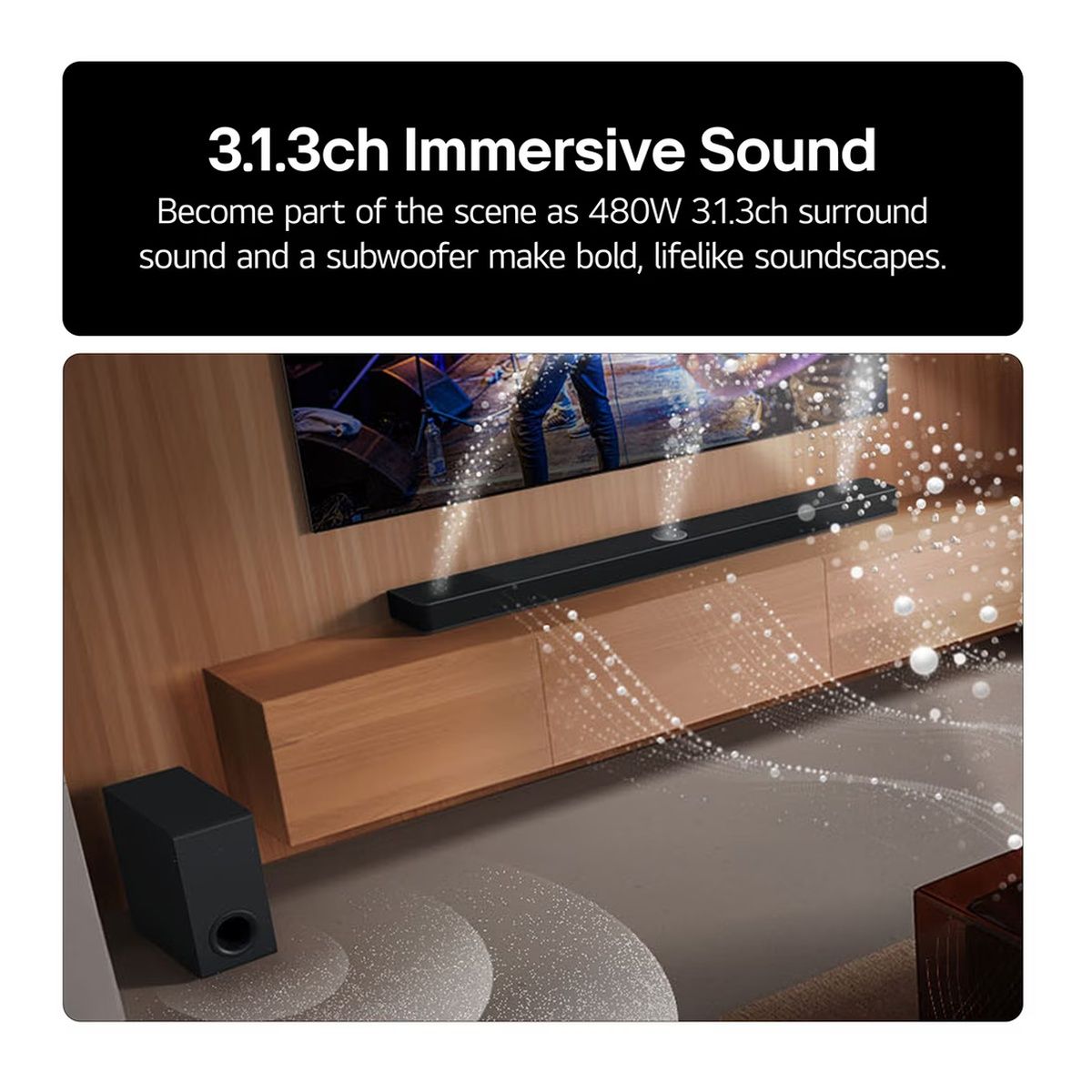 LG US80TY 480W Dolby Atmos Soundbar 3.1.3 Channel with Wireless Subwoofer