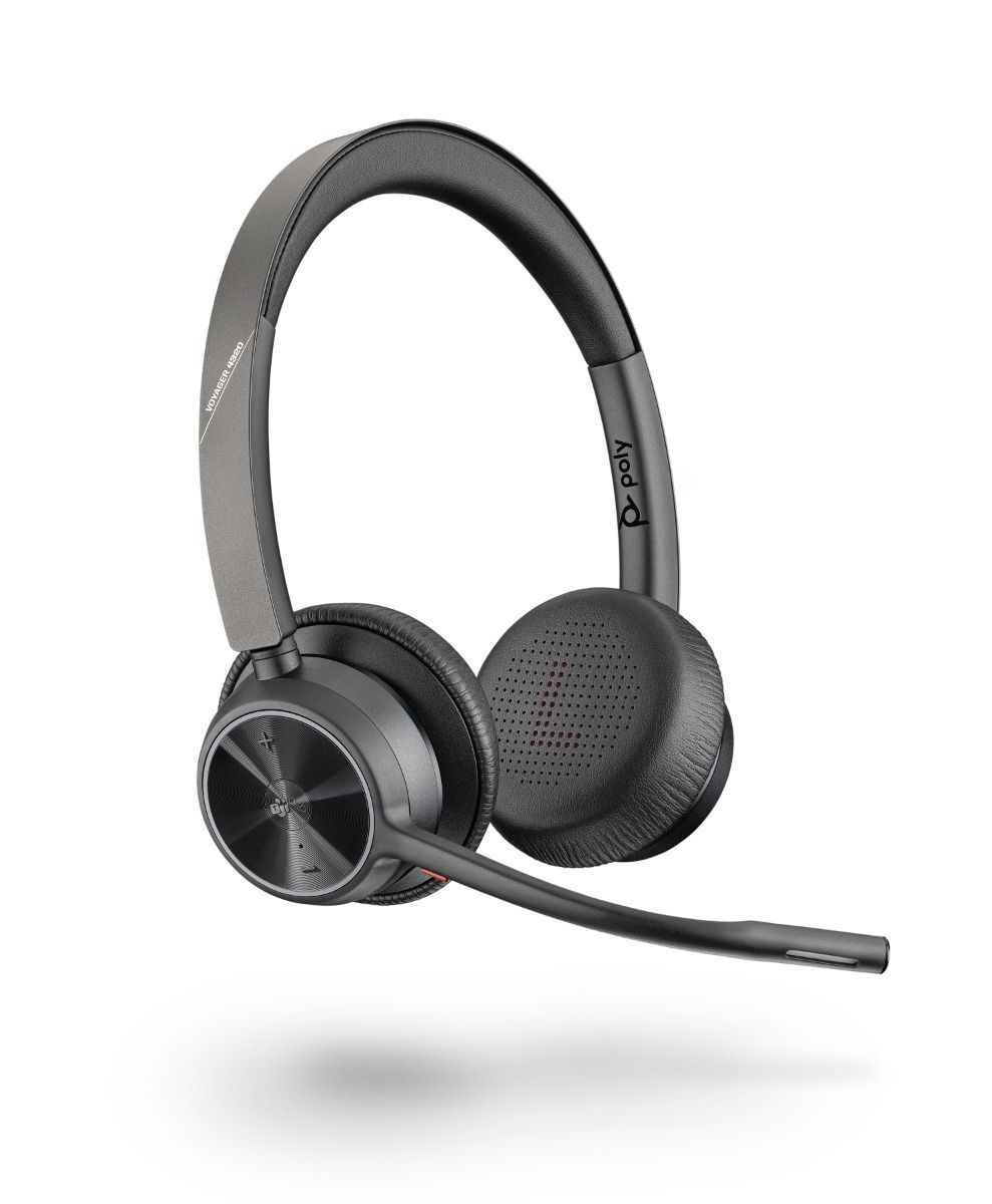 POLY Voyager 4320 UC Headset Wireless with Charging Stand USB Type-A Black
