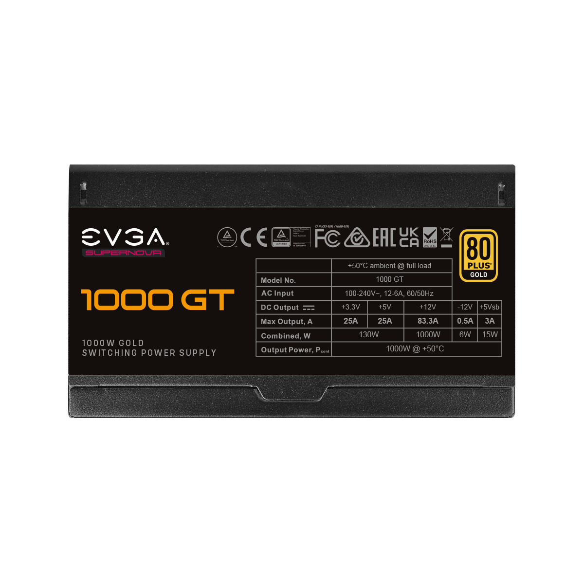 EVGA Fully Modular Power Supply SuperNOVA 1000 GT 80 Plus Gold 1000W