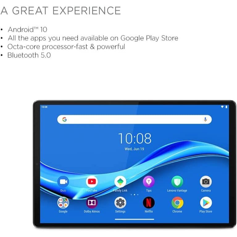Lenovo Android Tablet Tab M10 2nd Gen 10.1" IPS Touchscreen 8 Core CPU 4GB RAM 64GB Storage