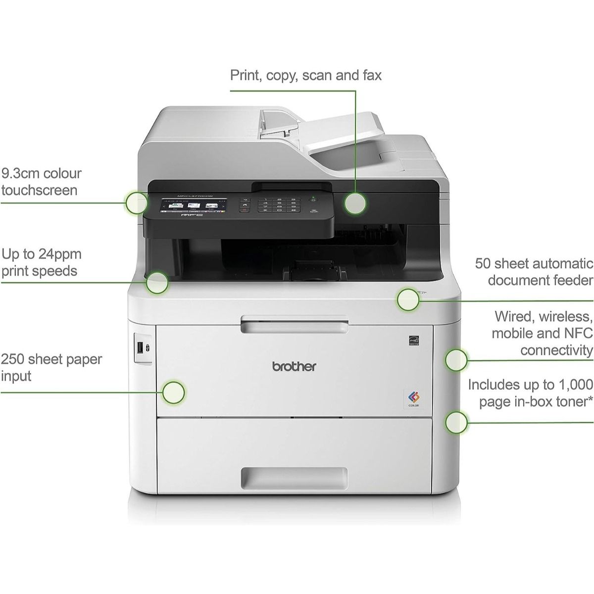 Brother MFC-L3770CDW 4 in 1 Colour Laser Printer Wireless/USB 2.0 MFCL3770CDWZU1