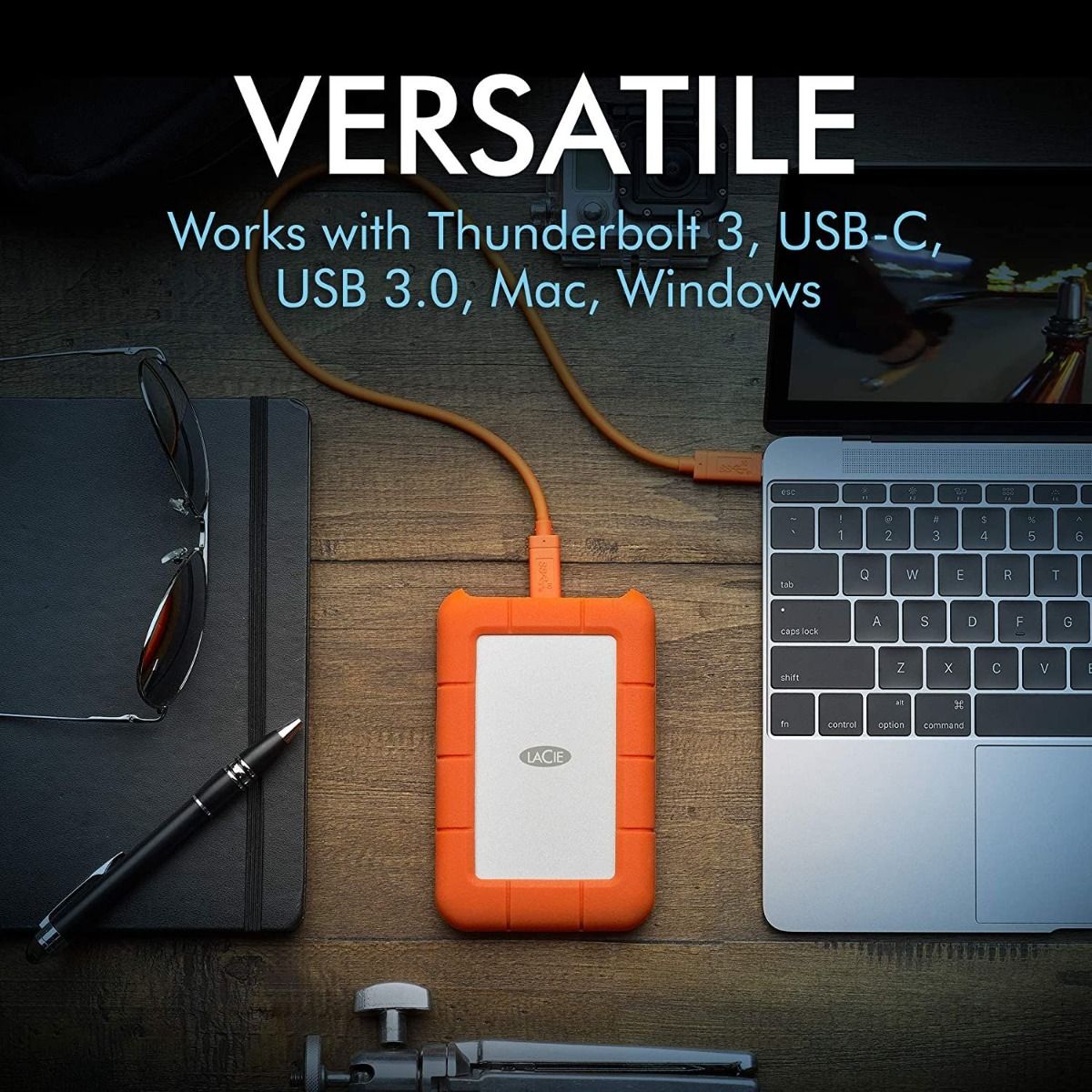 LaCie Rugged Mini 2TB USB3.0 External HDD Water Resistant Portable Hard Disk