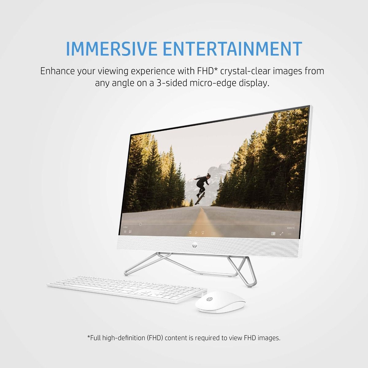HP All-In-One PC 24-CB0021NA 23.8" Full HD AMD Ryzen 5 5500U 8GB RAM 512GB SSD