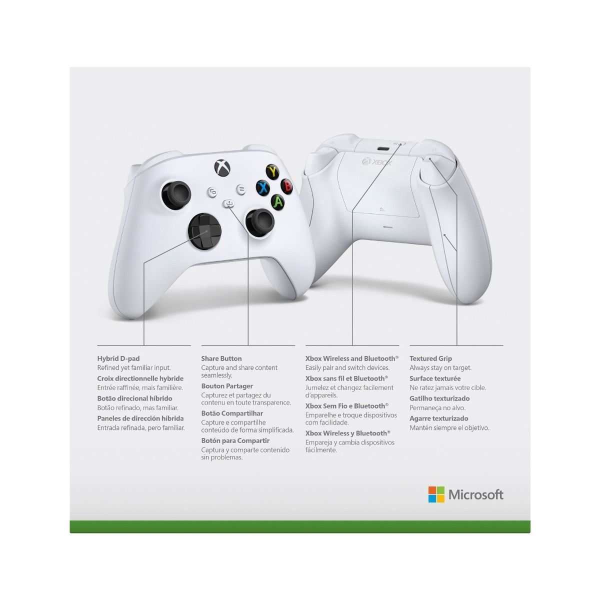Microsoft Xbox Wireless Controller Bluetooth/USB Gamepad Robot White QAS-00002