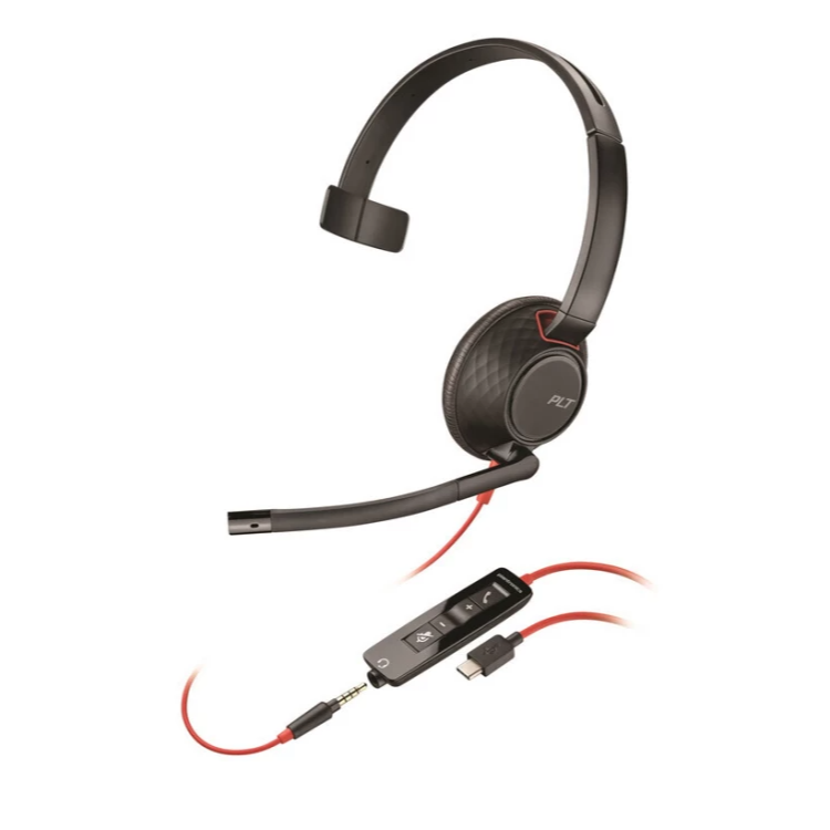 POLY Blackwire 5210 Wired Headset USB Type-A Black