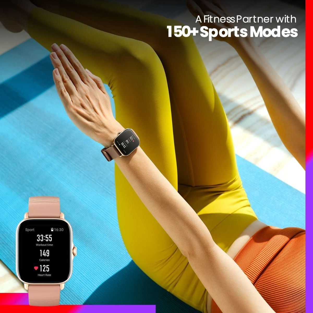 Amazfit Smart Watch GTS 3 Graphite AMOLED Square 42mm GPS Waterproof W2035OV1N