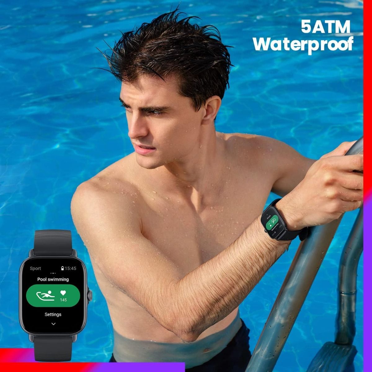 Amazfit Smart Watch GTS 3 Graphite AMOLED Square 42mm GPS Waterproof W2035OV1N