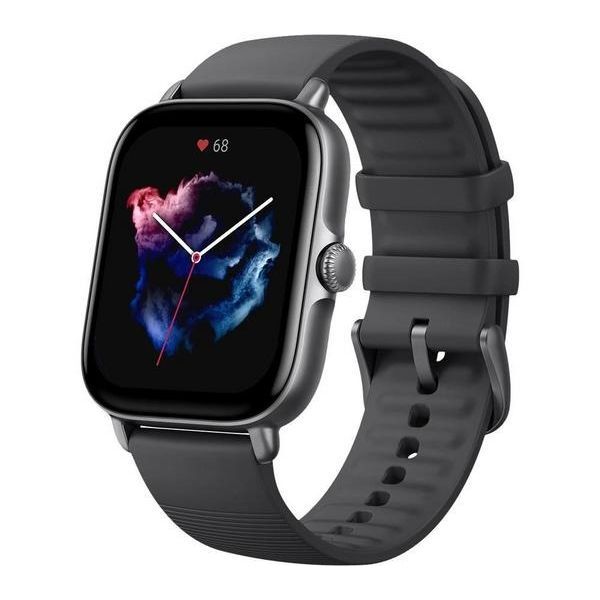 Amazfit Smart Watch GTS 3 Graphite AMOLED Square 42mm GPS Waterproof W2035OV1N