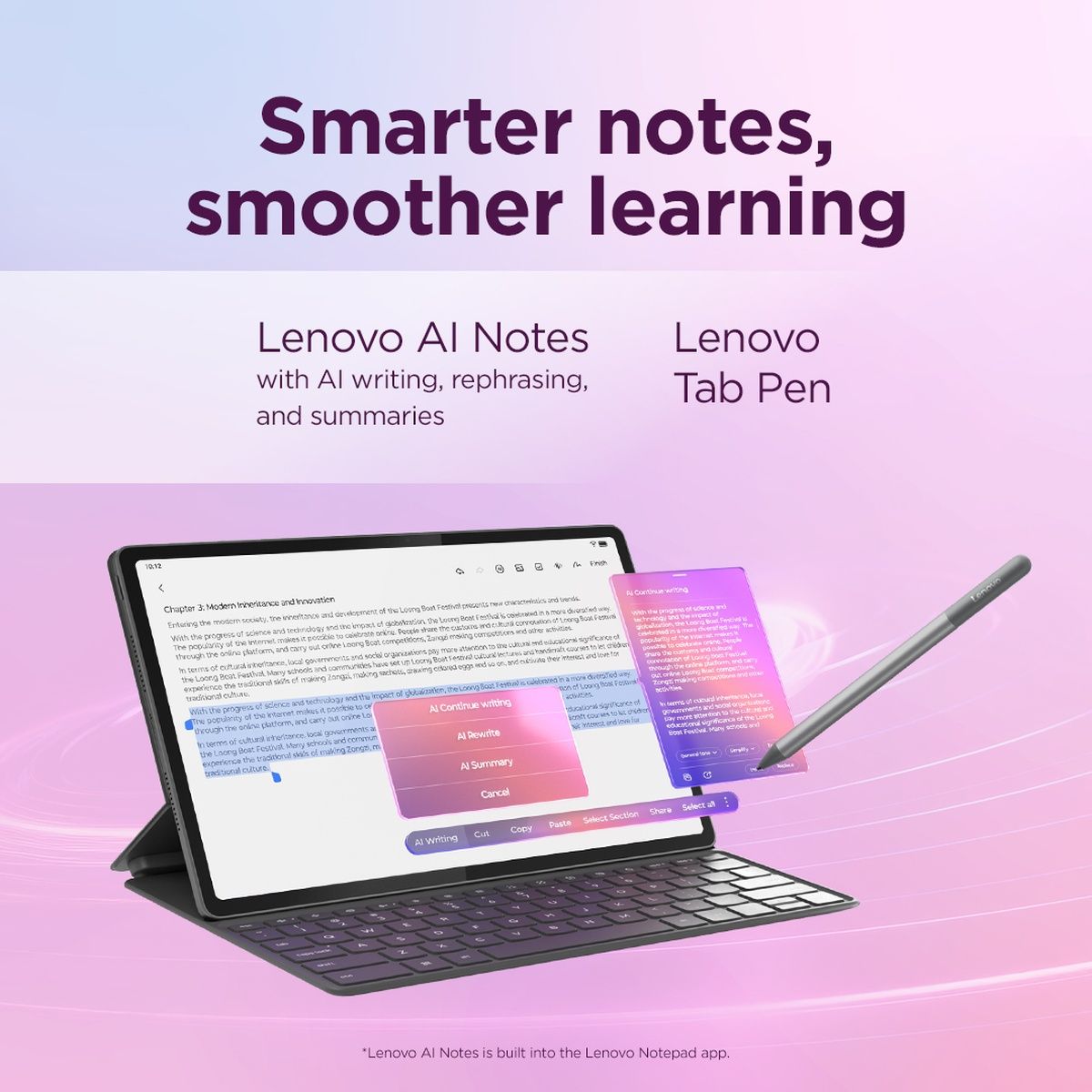 Lenovo Idea Tab Plus 12.1" Screen Dimensity 6400 12GB RAM Android 15 Grey