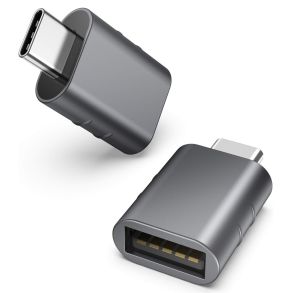 Syntec USB-C Male to USB A Female OTG Adapter 2 Pack Space Grey X000ZZX1SL